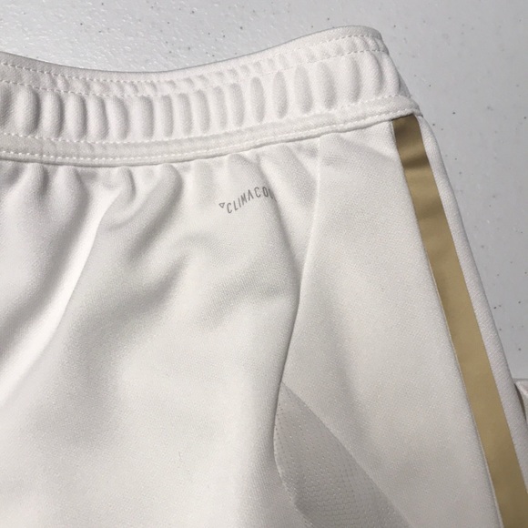 🆕 ADIDAS Mens White / Gold Striped Tapered Pants - Picture 5 of 5